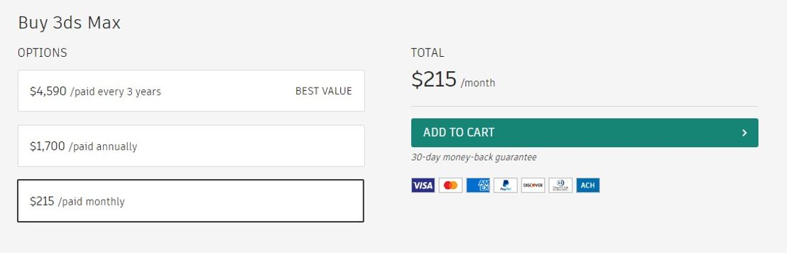 3ds-max pricing