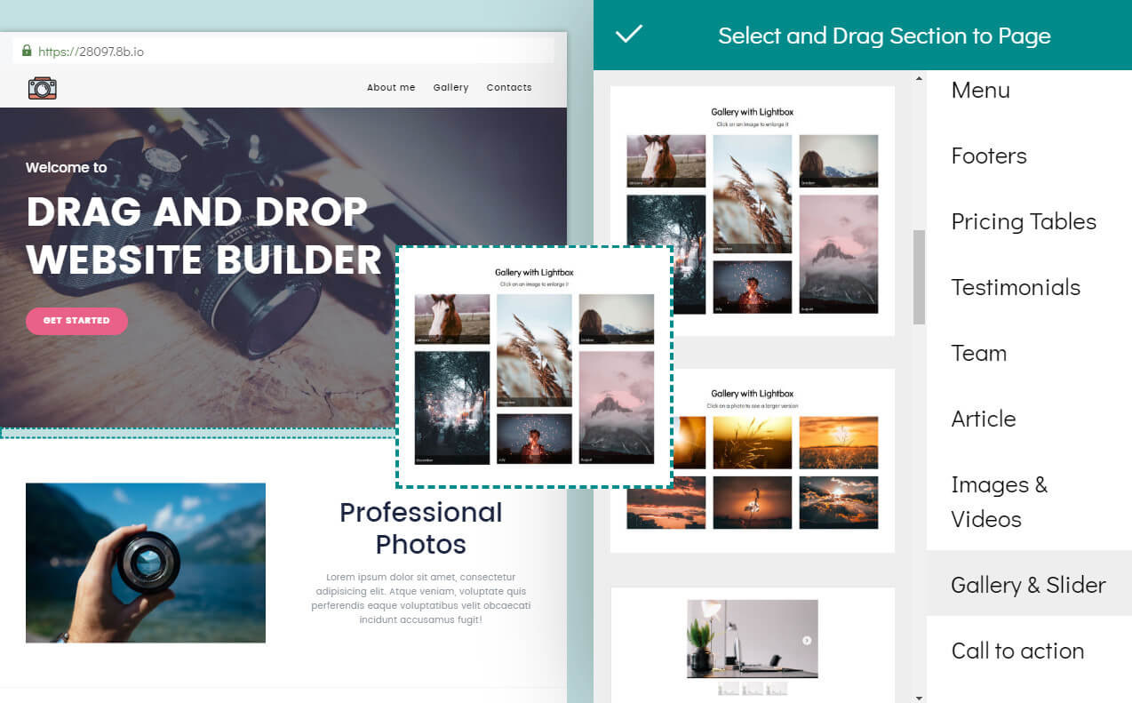 Drag and Drop Website Builder