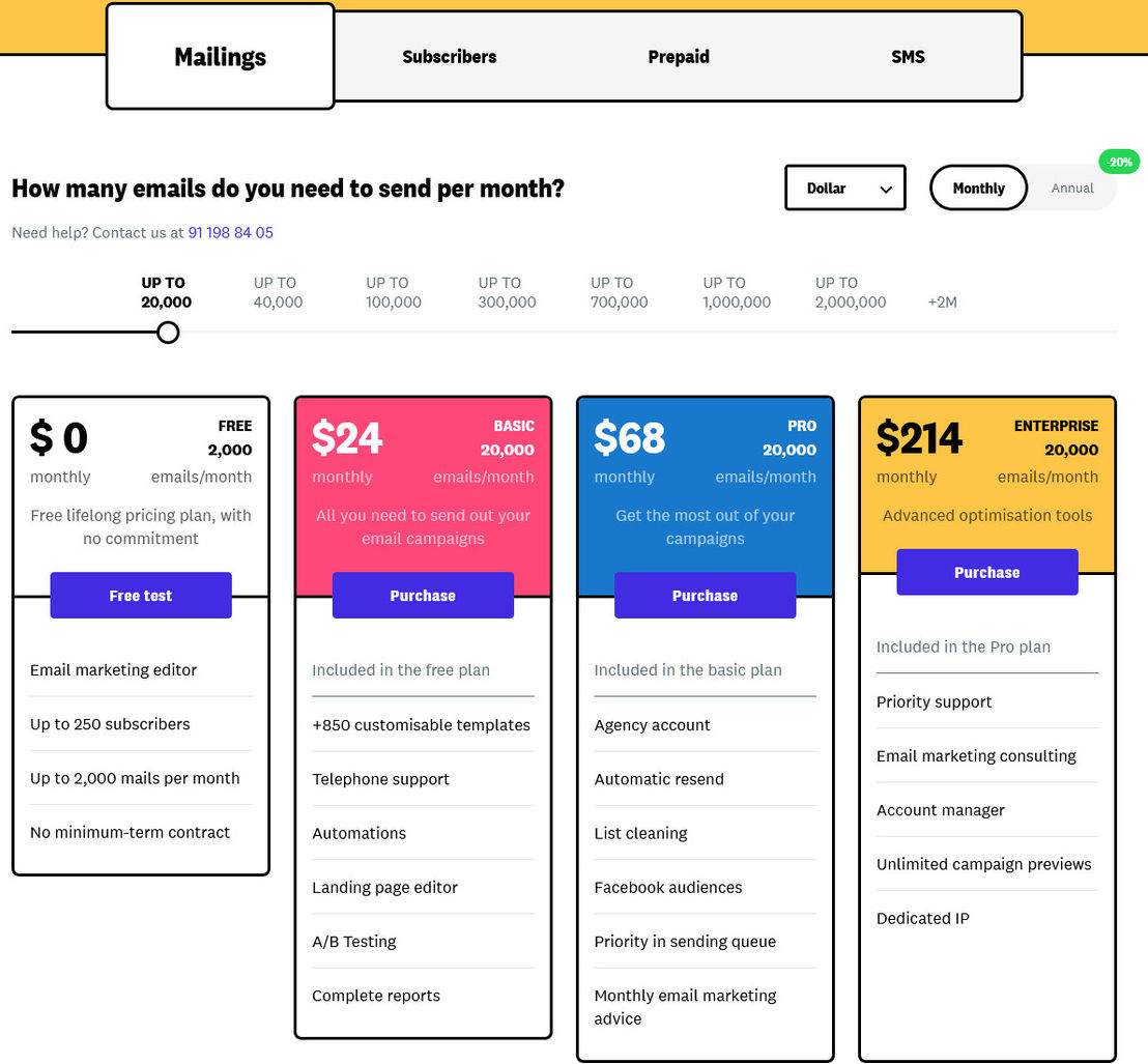 Acumbamail pricing