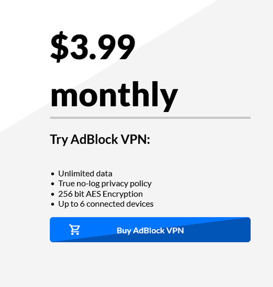 AdBlock VPN pricing