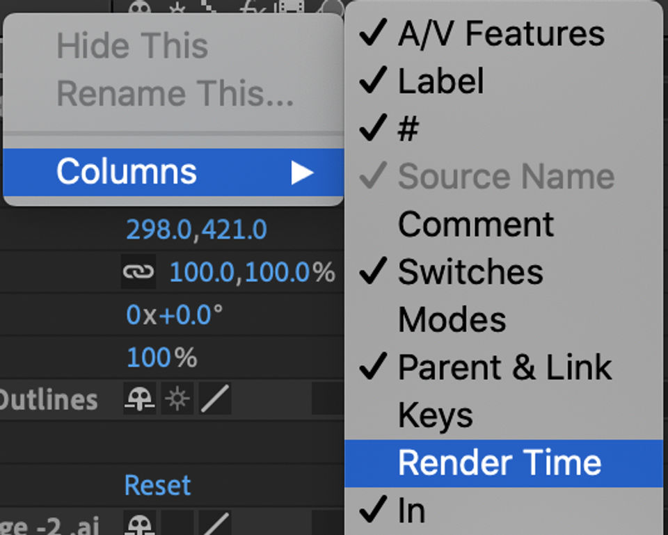 Render Time Settings