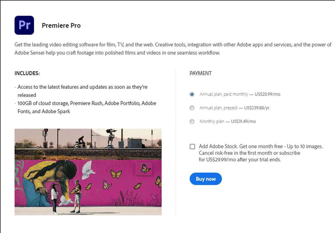 adobe-premiere-pro pricing