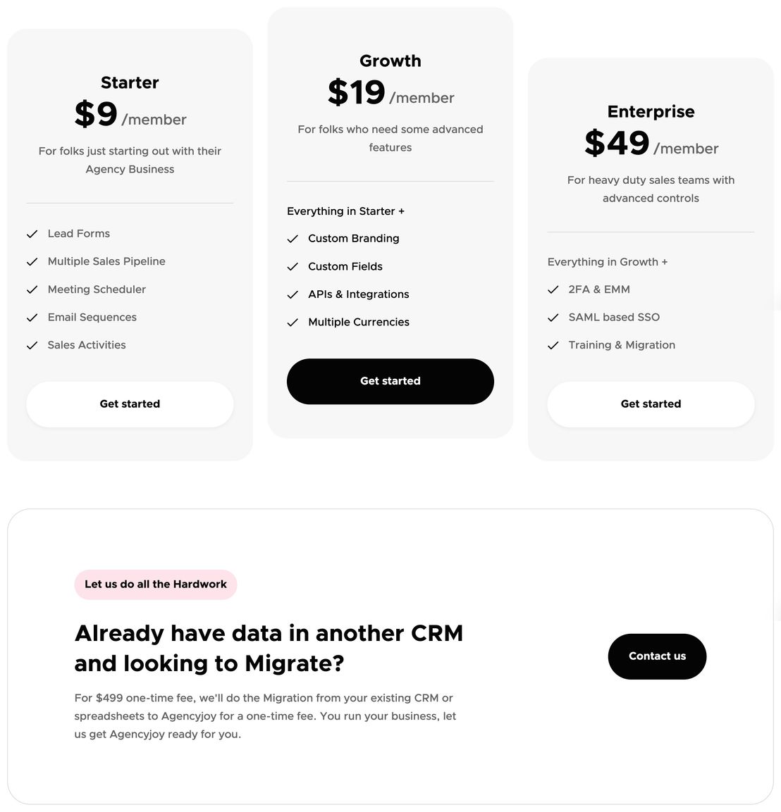 Agencyjoy pricing