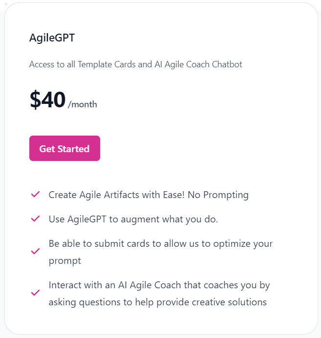 AgileGPT pricing