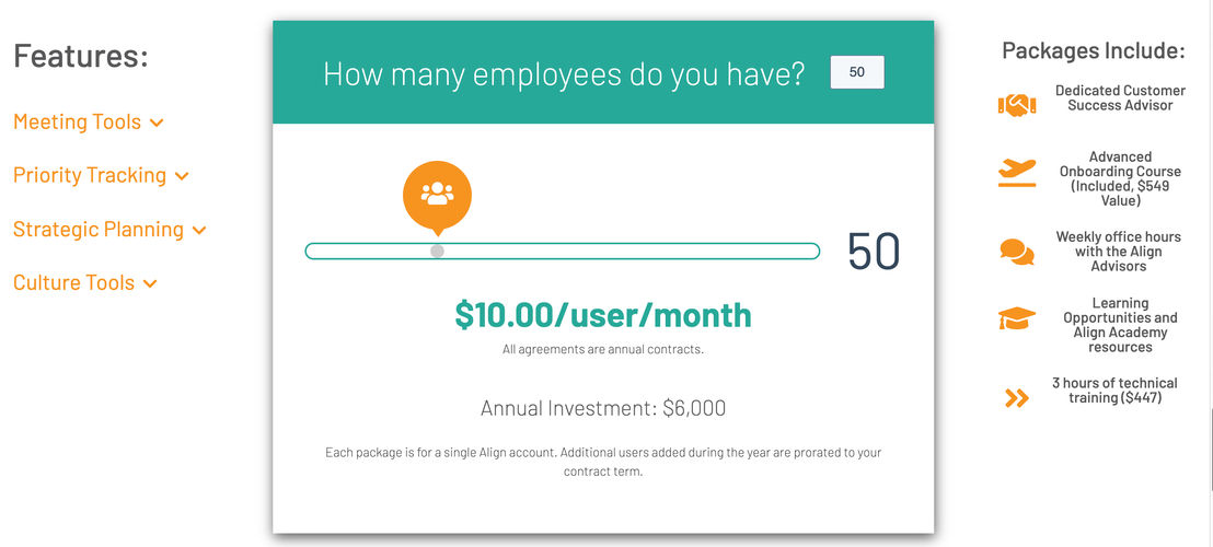 align pricing