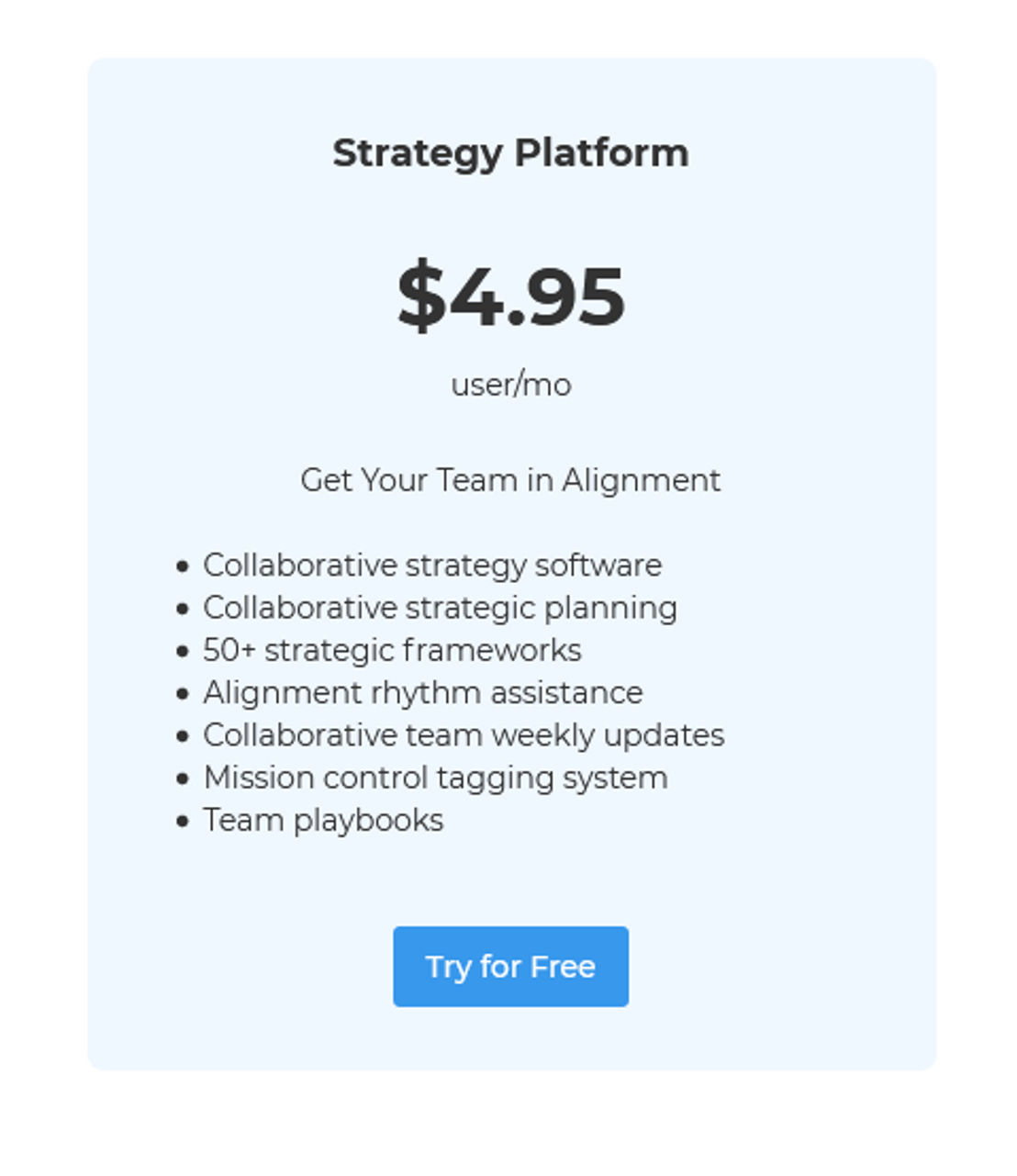 Alignment pricing