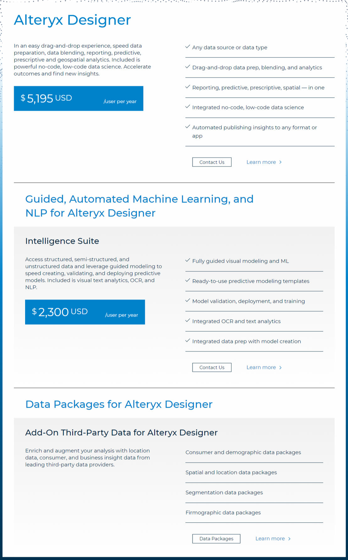 alteryx pricing