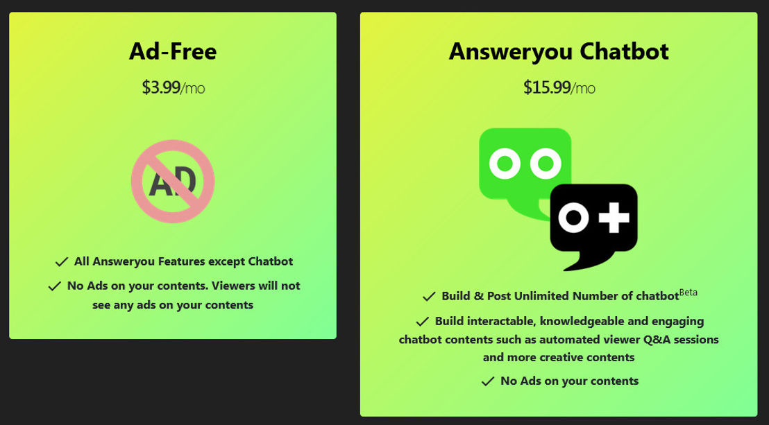 Answeryou pricing