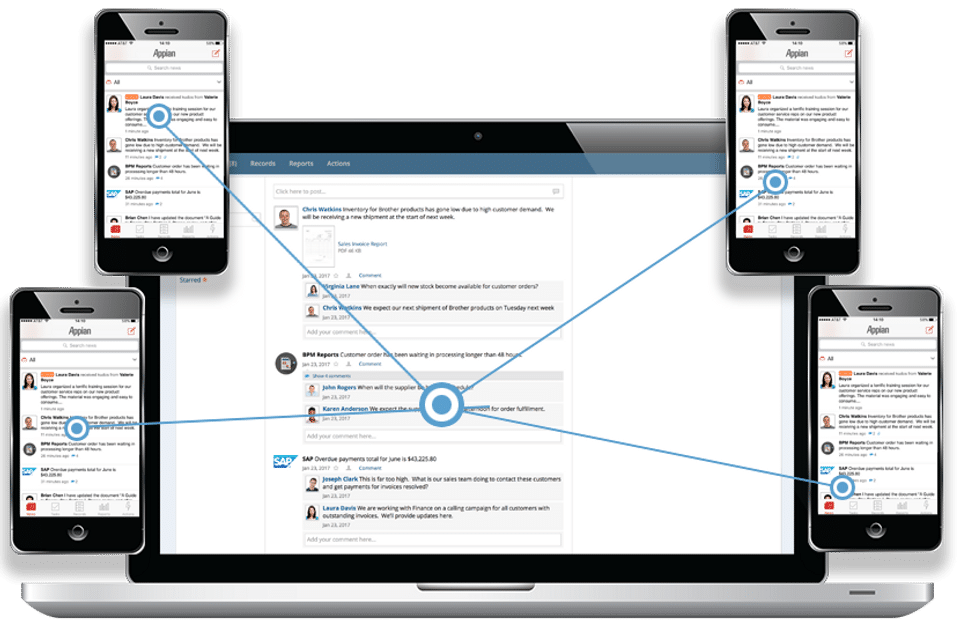 Appian screenshot: Case management service requests allow users to communicate between team members, customers and partners-thumb