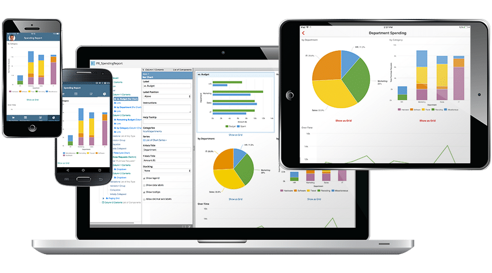 Appian screenshot: Analyse business aspects and create personalized reports in-app-thumb