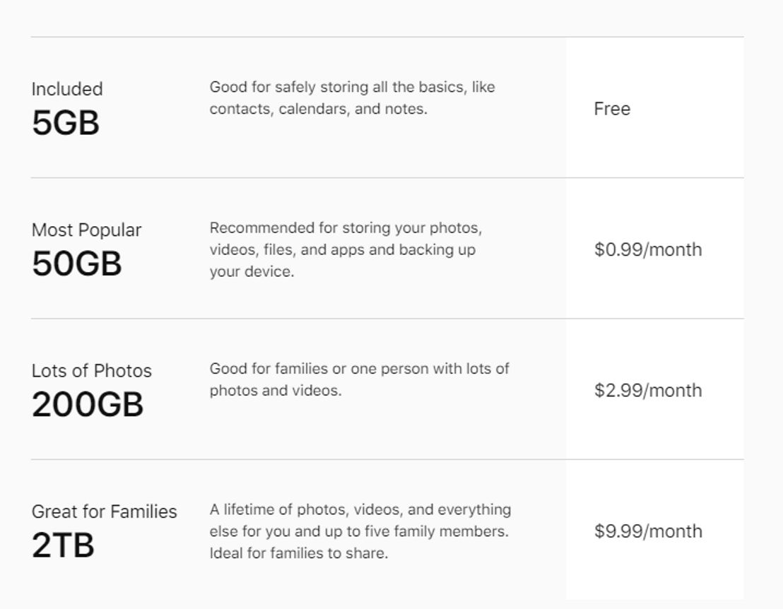 apple-icloud pricing