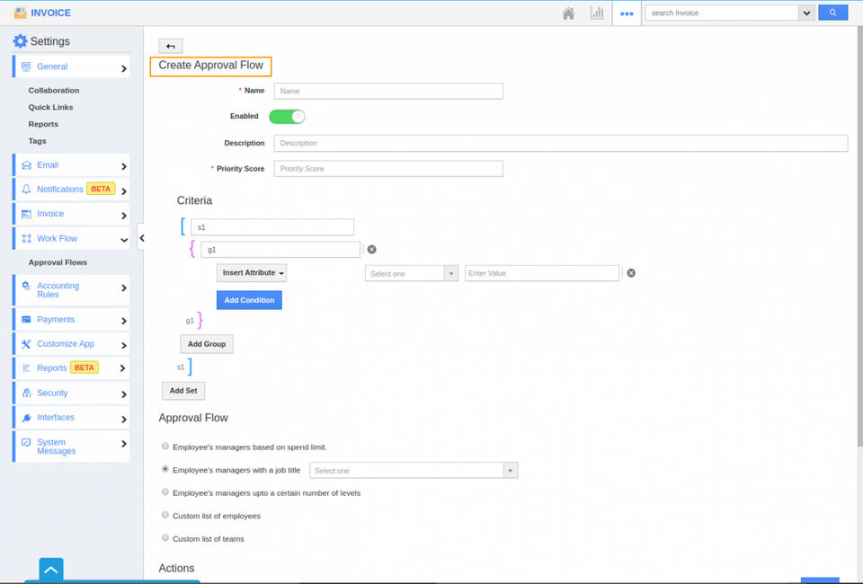 Create Approval flow