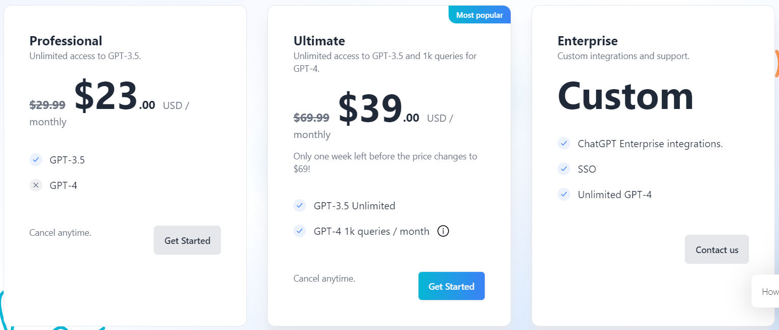 AskYourDatabase pricing