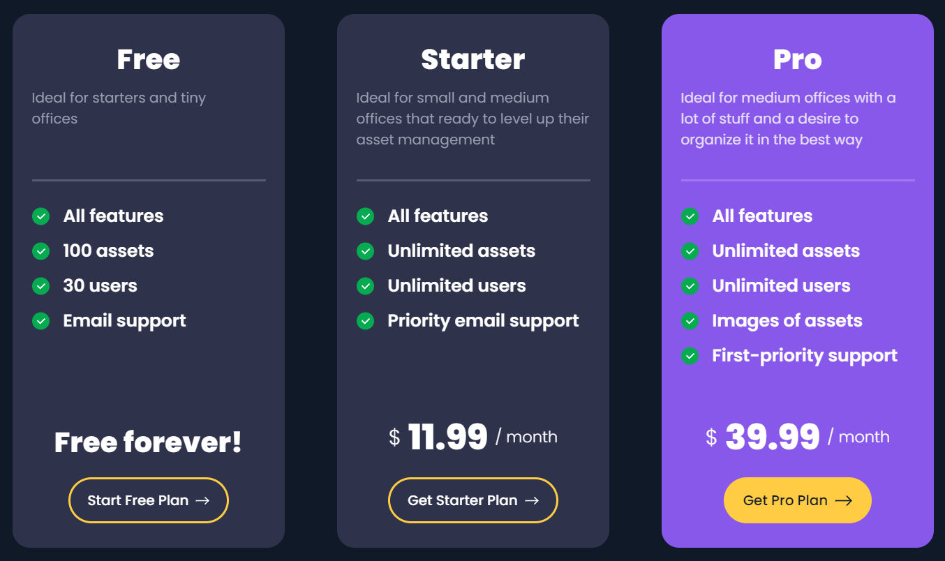 AssetSpace pricing