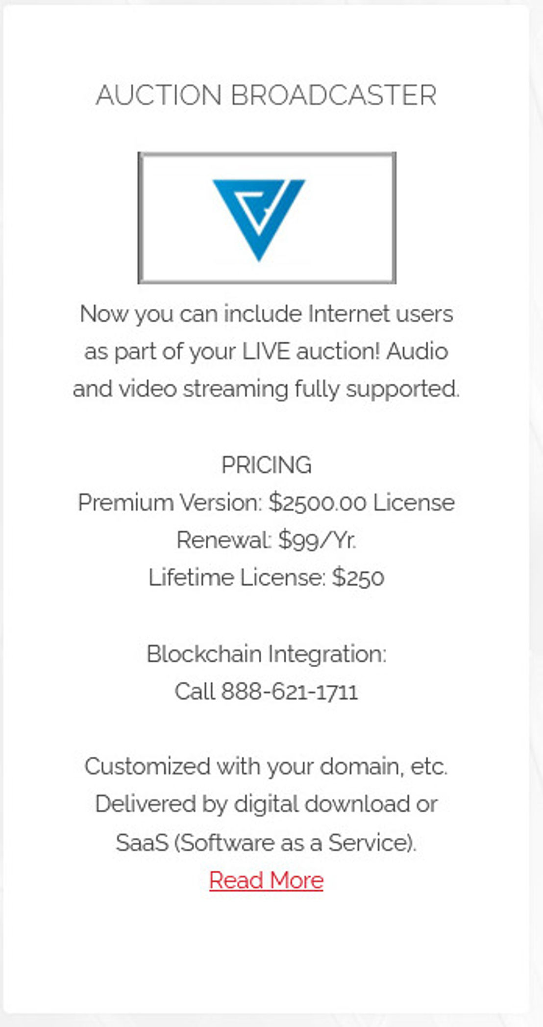 AuctionBroadcaster pricing