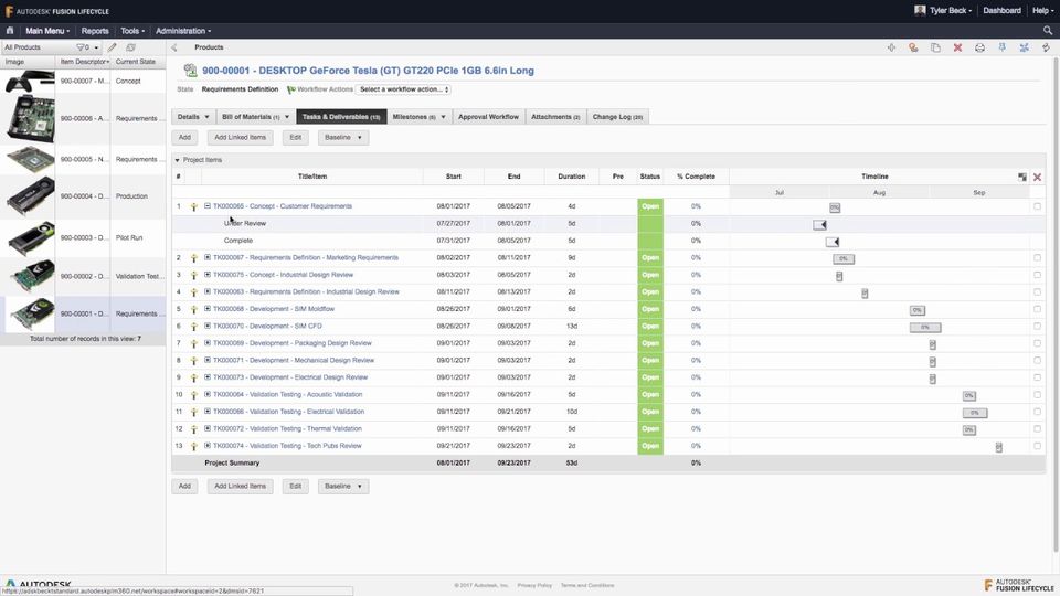 Autodesk Fusion Lifecycle PLM Main Menu-thumb