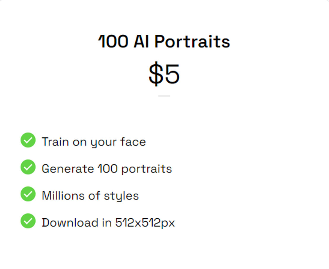 Autoportrait pricing