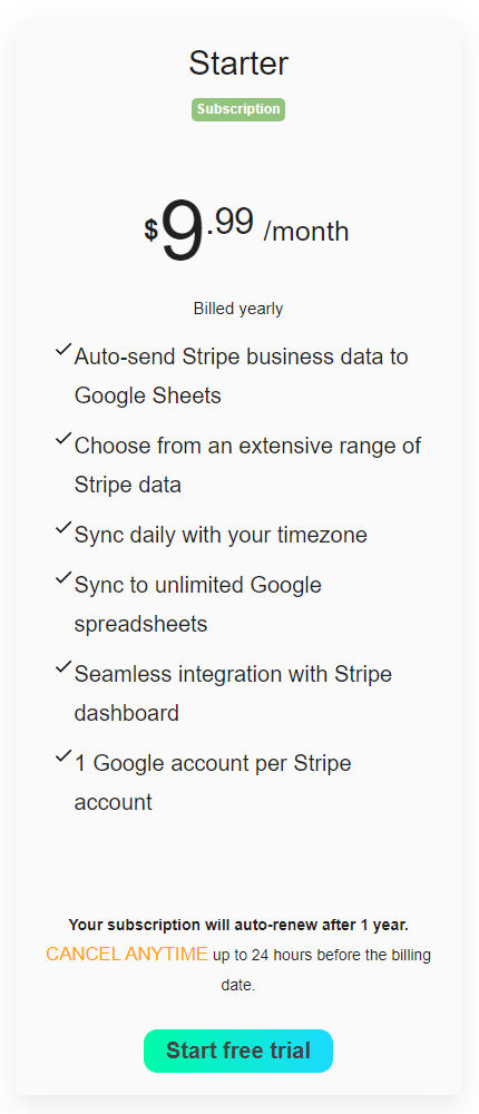 autosync-for-google-sheets pricing