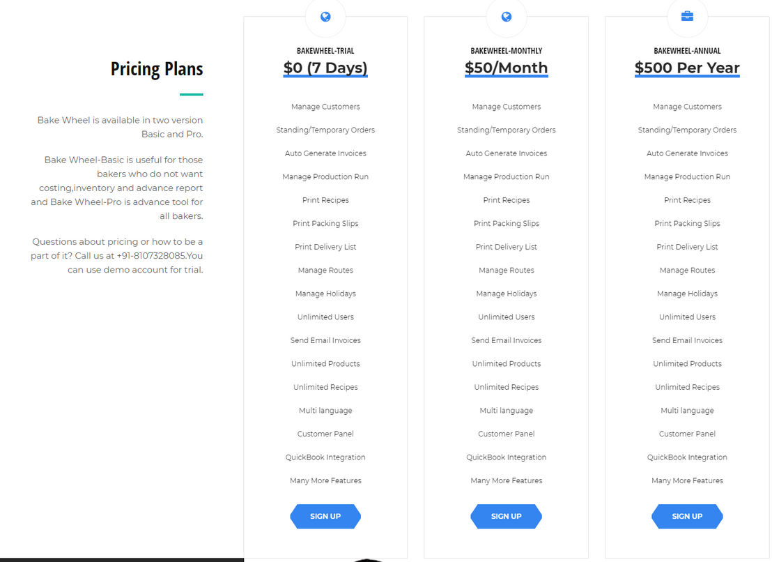 bake-wheel pricing