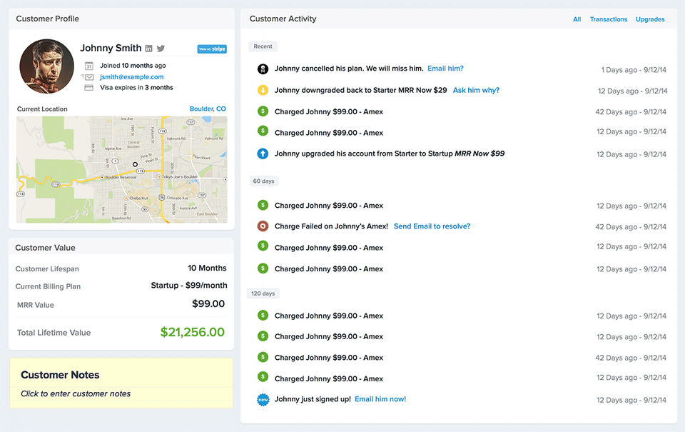 Baremetrics screenshot: Baremetrics customer profiles-thumb