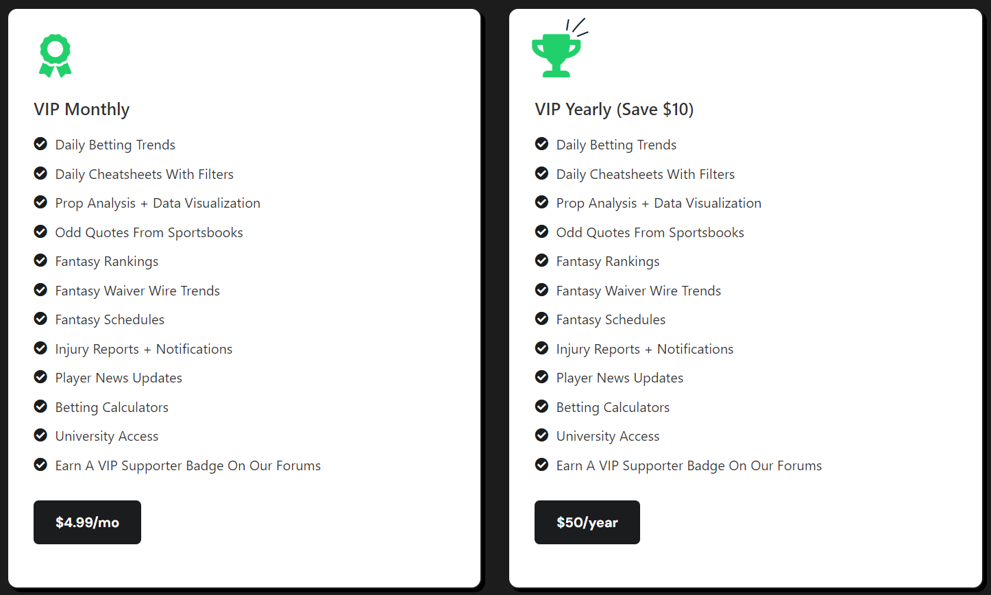 Better In Green pricing