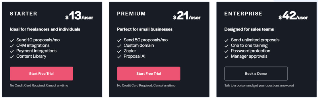 better-proposals pricing