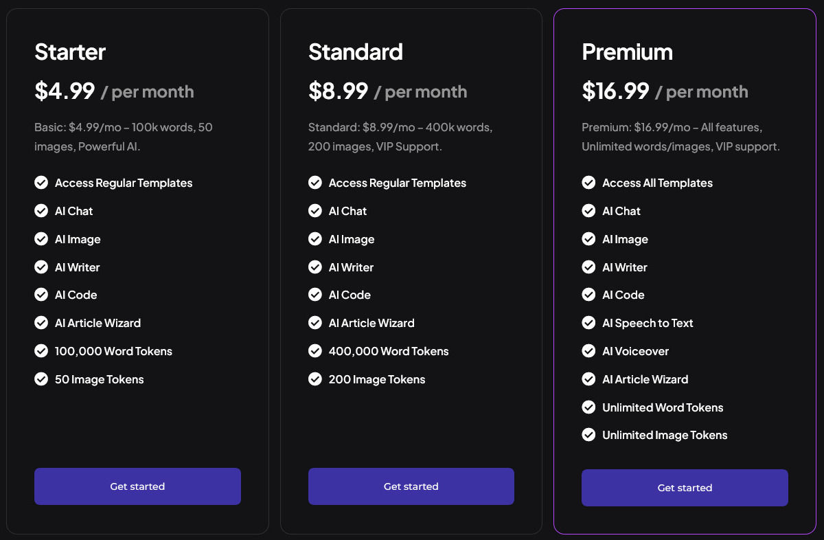 BFF AI pricing