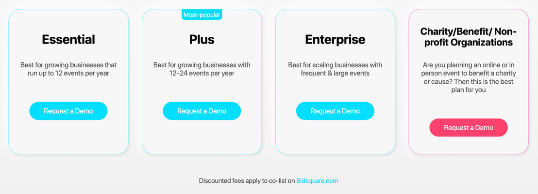 Bidsquare Cloud pricing