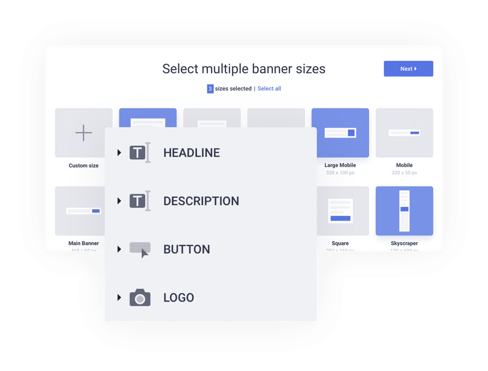 Select Multi Banner Sizes