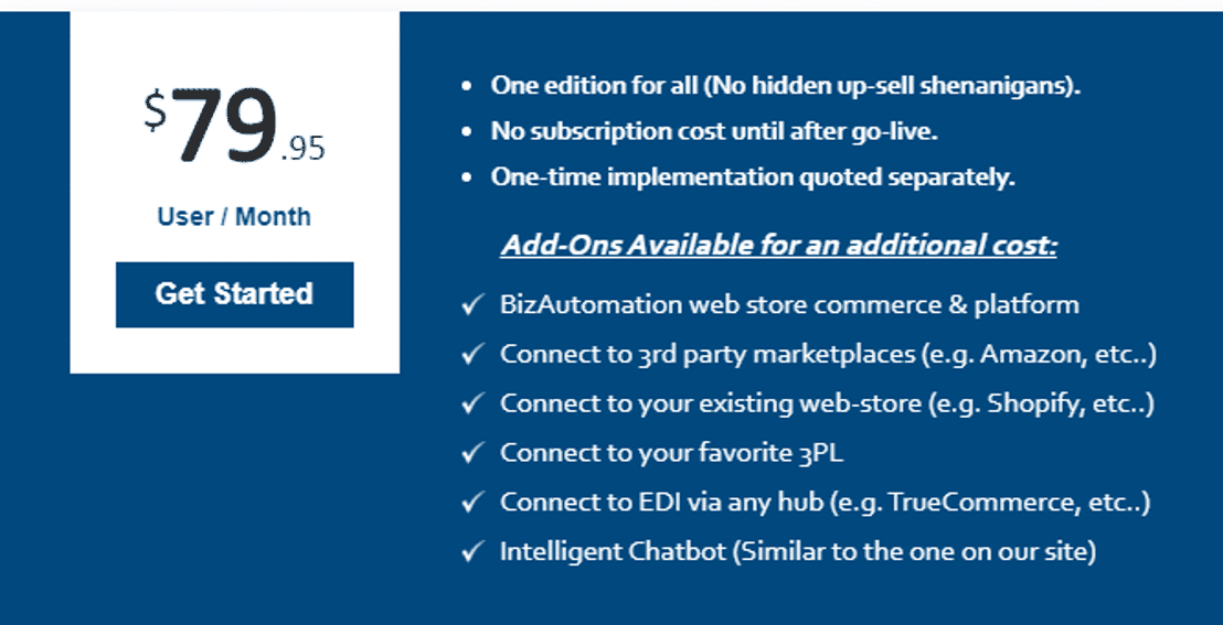 bizautomation-cloud-erp pricing