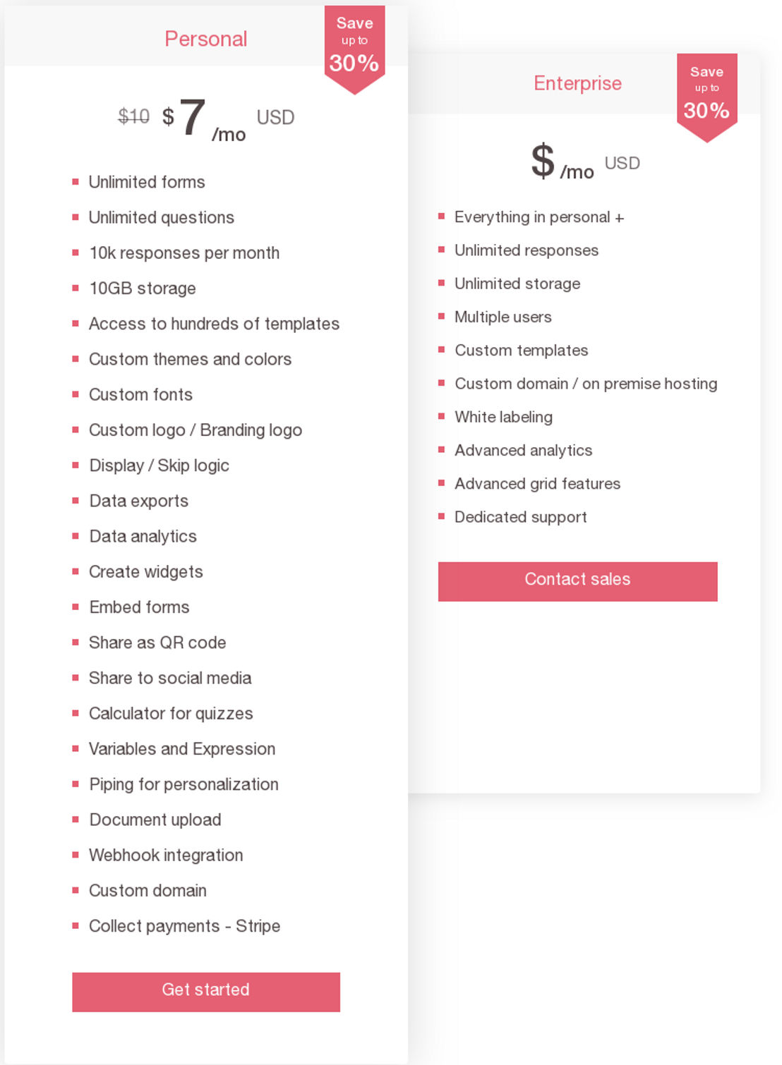 block-survey pricing