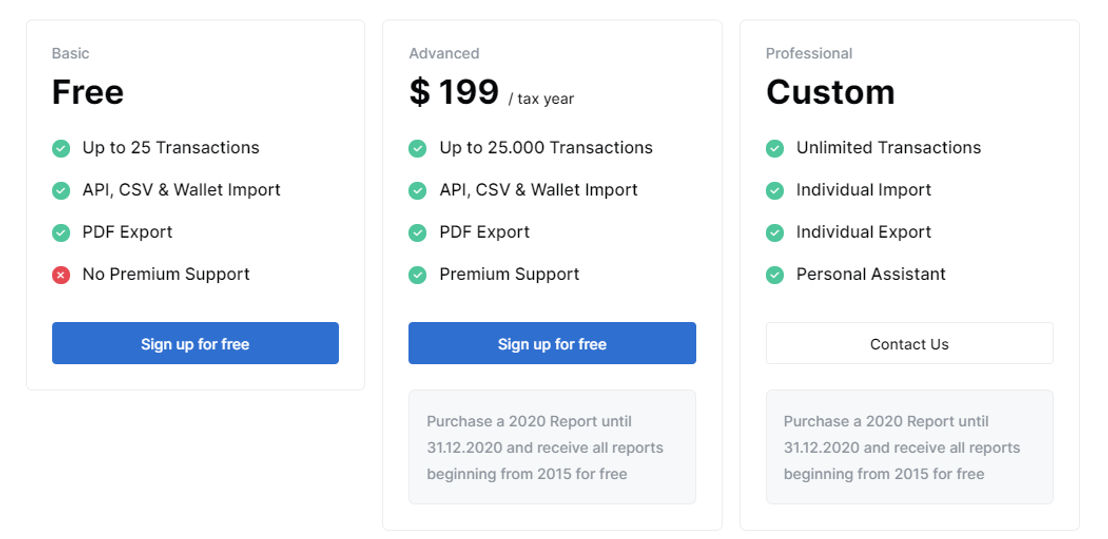 Blockpit pricing