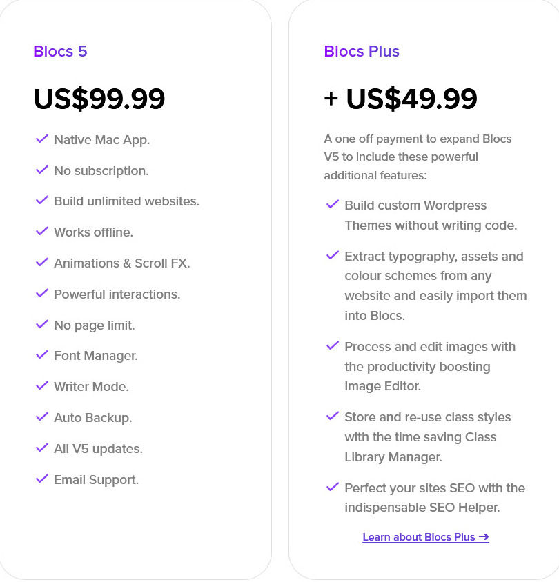 Blocs pricing