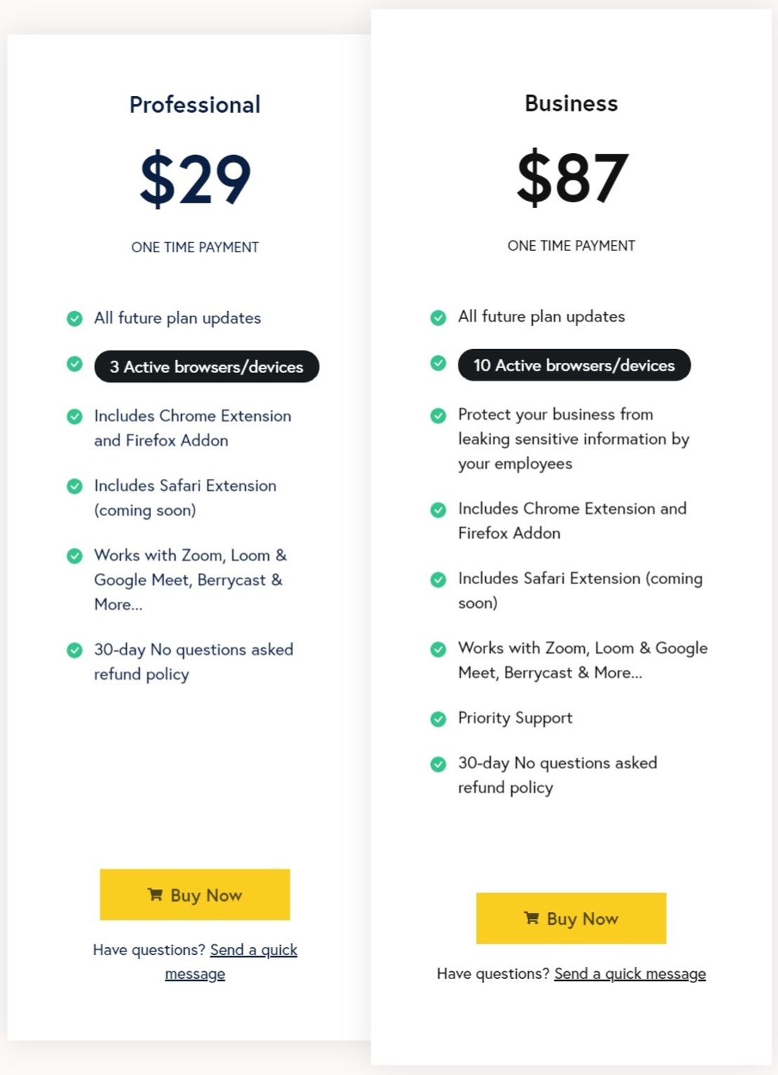 Blurweb App pricing