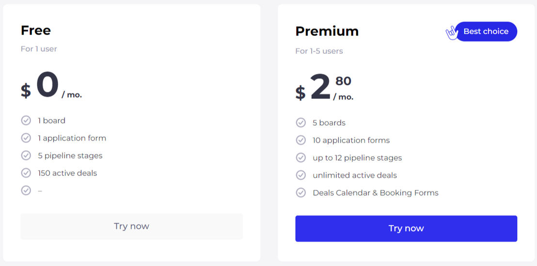 BoardCRM pricing