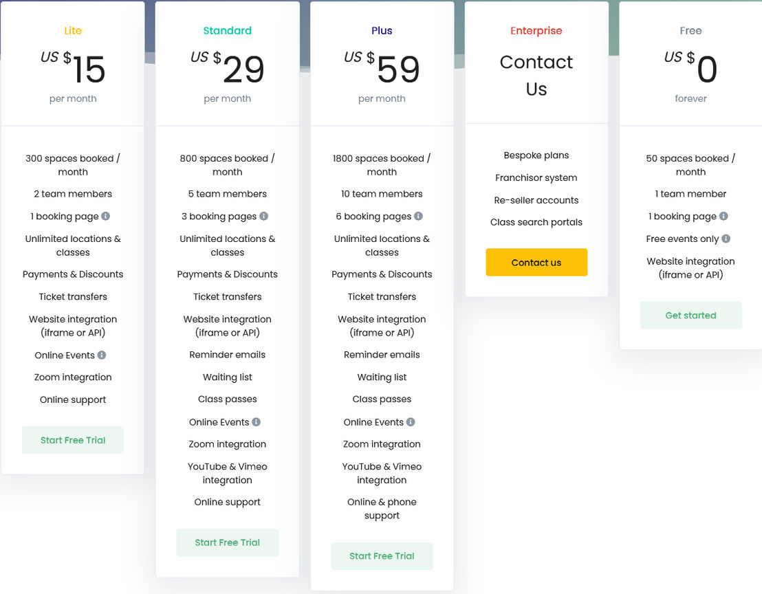 BookWhen pricing