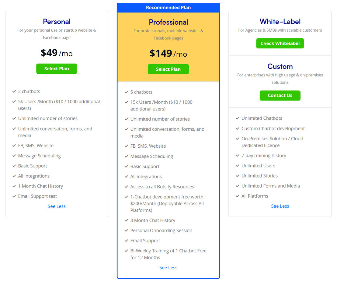 Botsify pricing