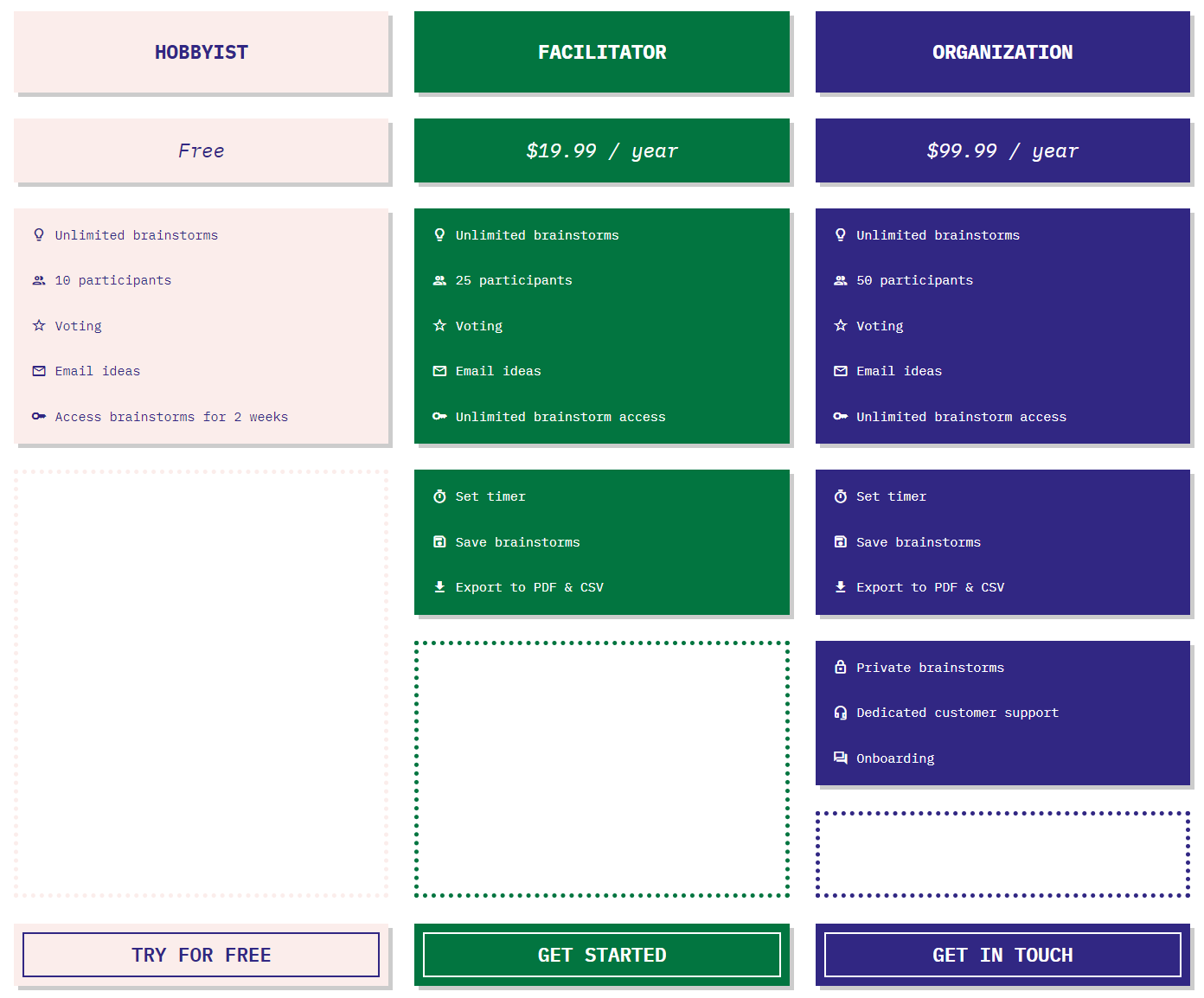 Brainstormer pricing