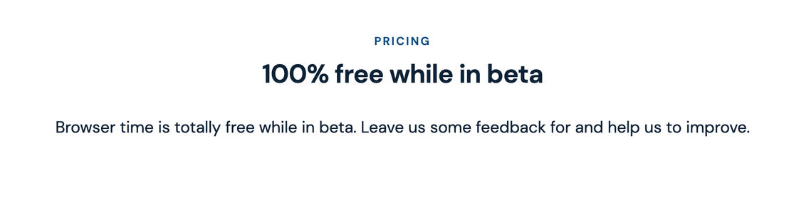 Browser TIME pricing