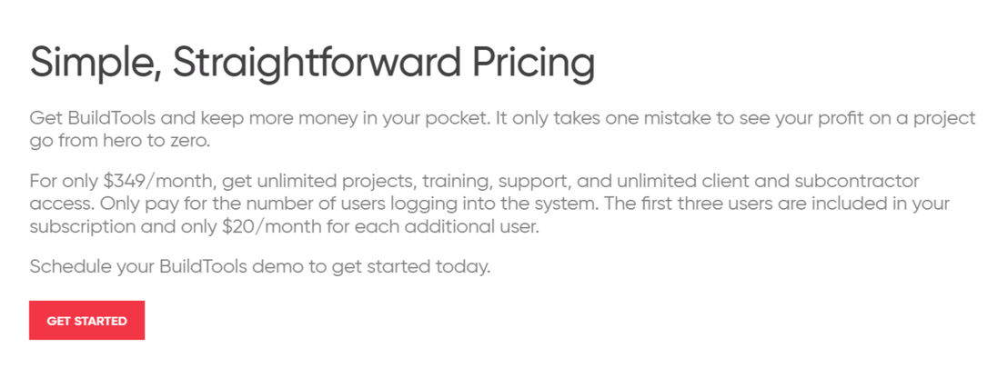 buildtools pricing