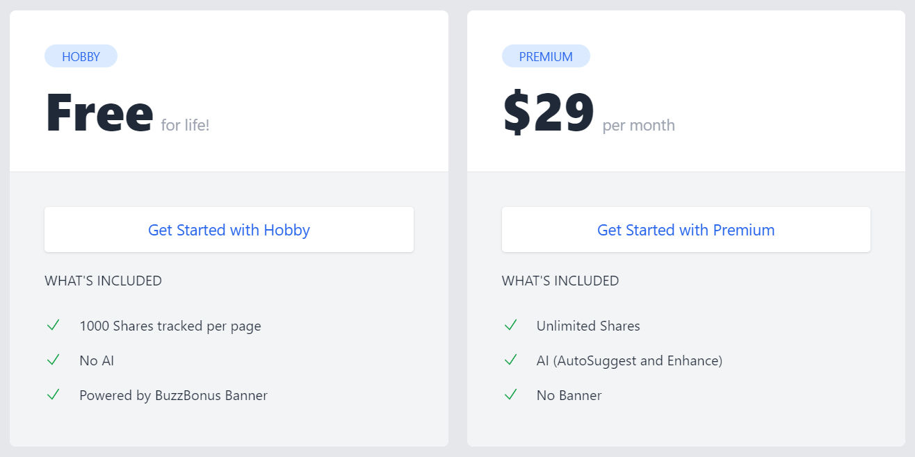 BuzzBonus pricing