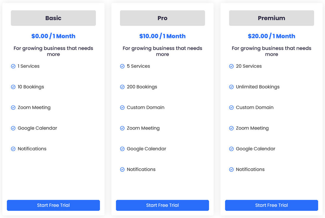 Calendpage pricing