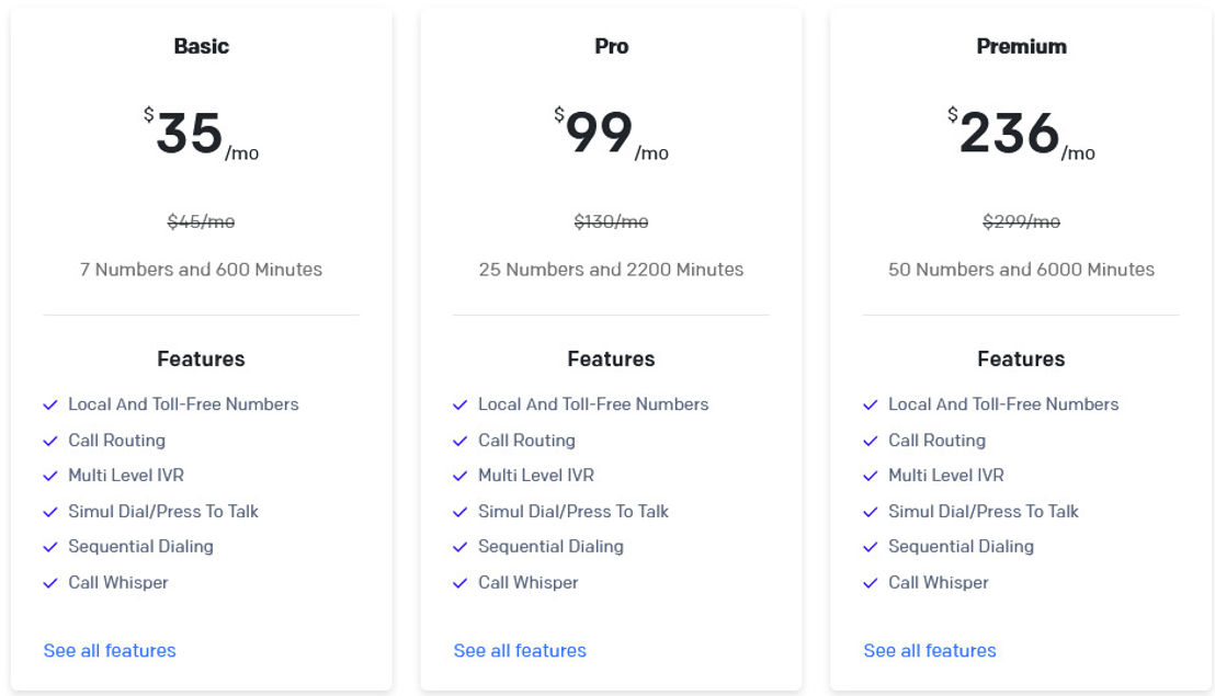 CallMatrix pricing