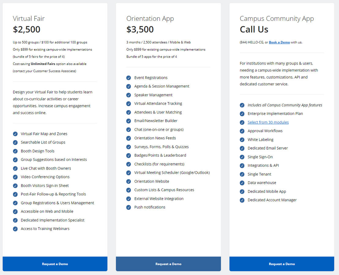 CampusGroups pricing