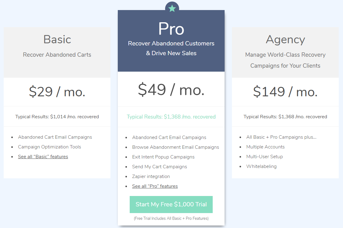 CartStack pricing