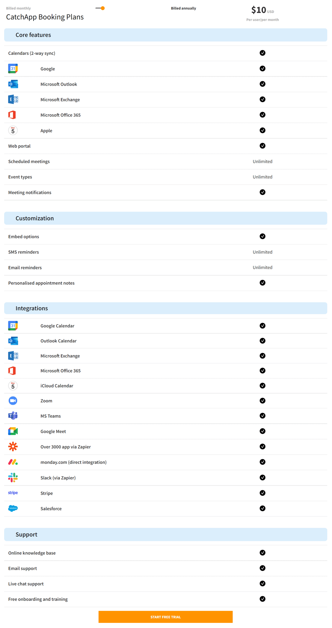 CatchApp Bookings pricing