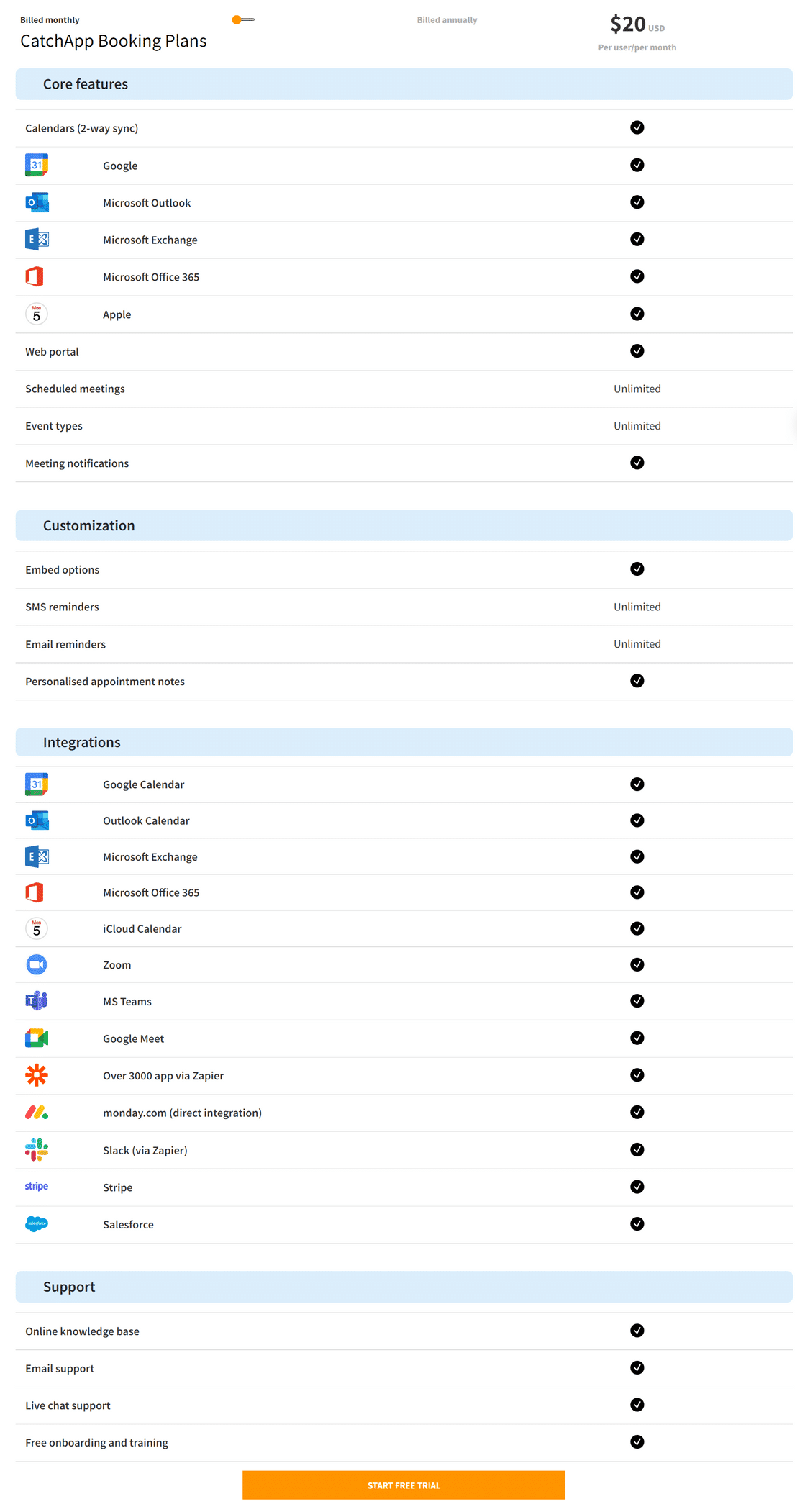 CatchApp Bookings pricing