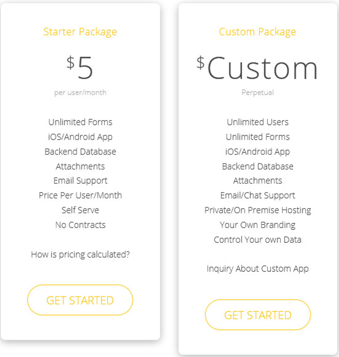 Chameleon Forms pricing