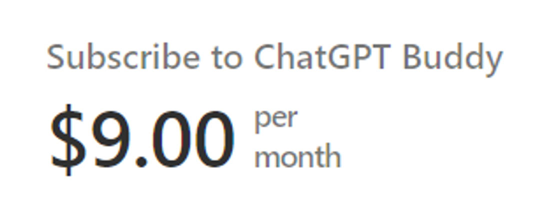 ChatGPT Buddy pricing