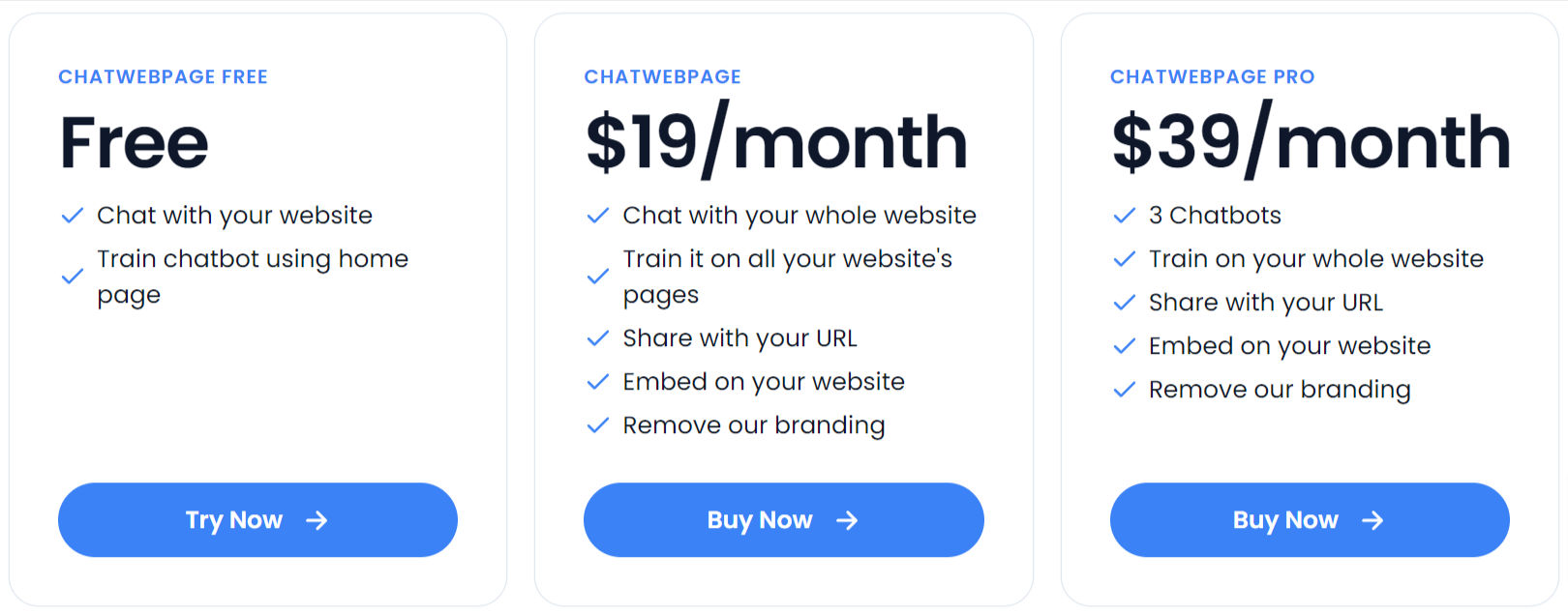 ChatWebpage pricing